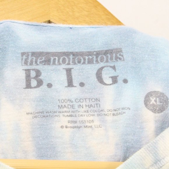 The Notorious B.I.G Tie Dye T-Shirt Men's Multicolor Short Sleeve Biggie Graphic - Picture 5 of 8